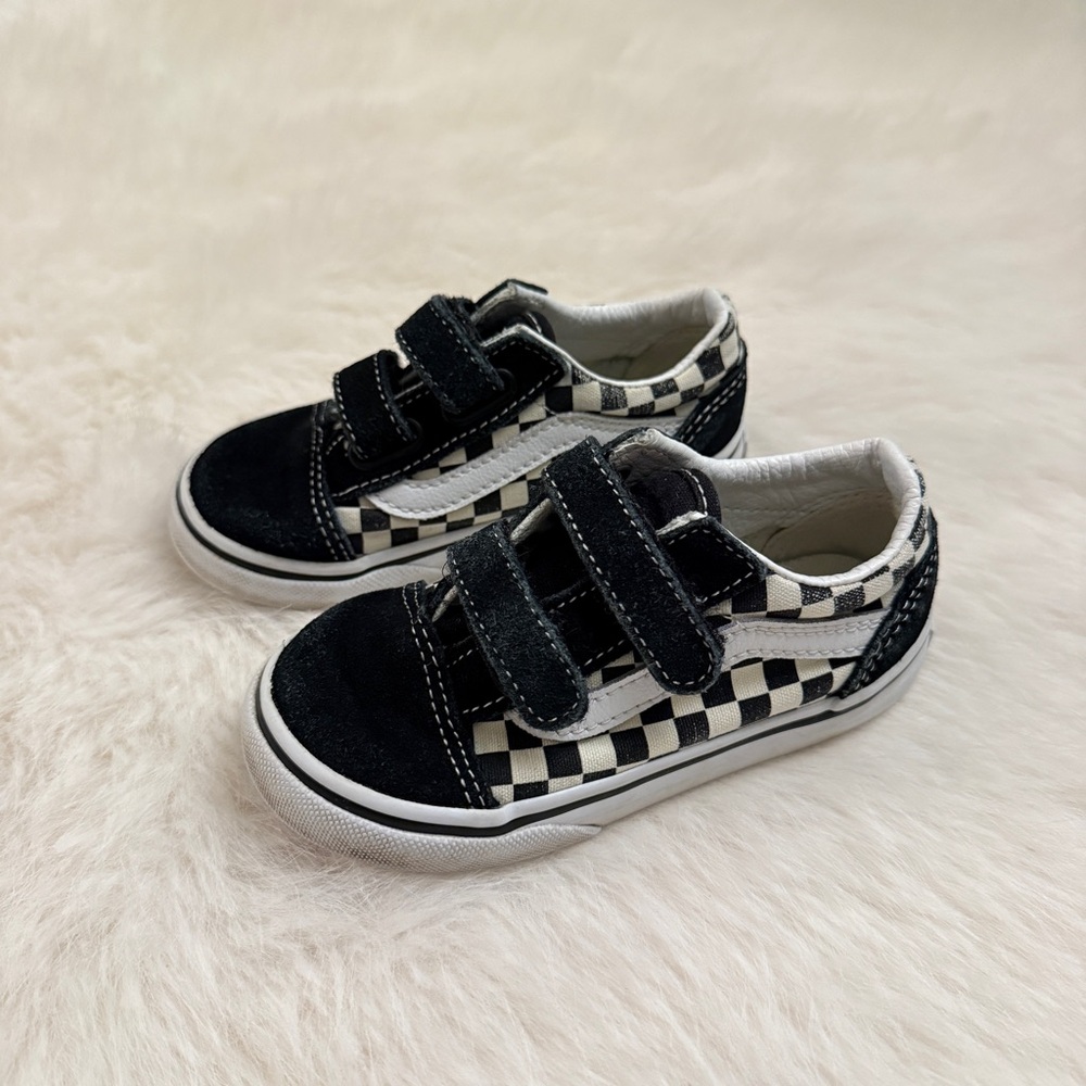 Vans Kids Black and White Checkered Sneakers